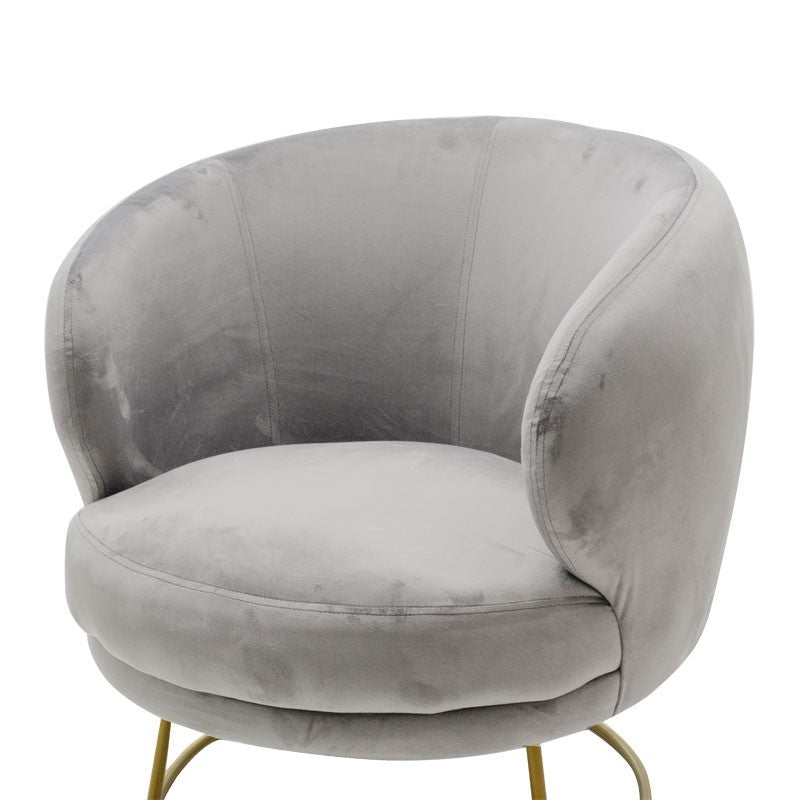Fauteuil Rony velours Gris 78x75x82cm