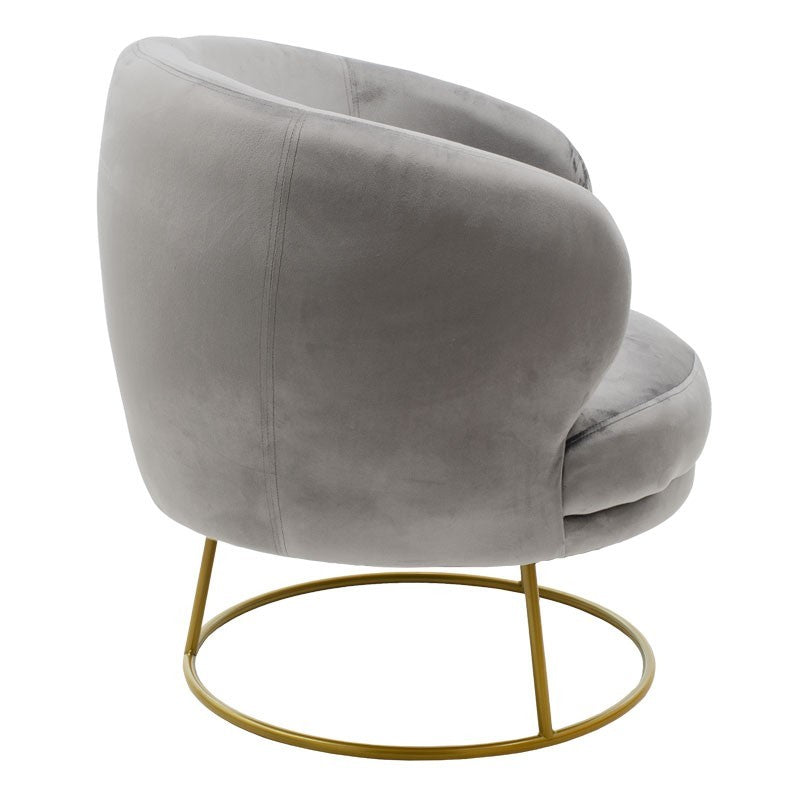 Fauteuil Rony velours Gris 78x75x82cm