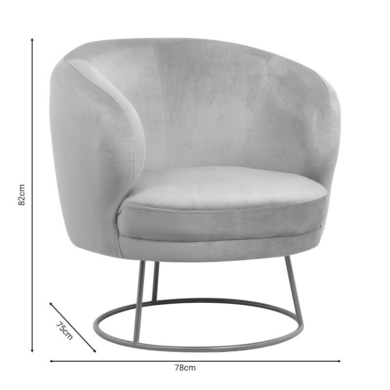 Fauteuil Rony velours pomme pourrie-pied métal doré 78x75x82cm
