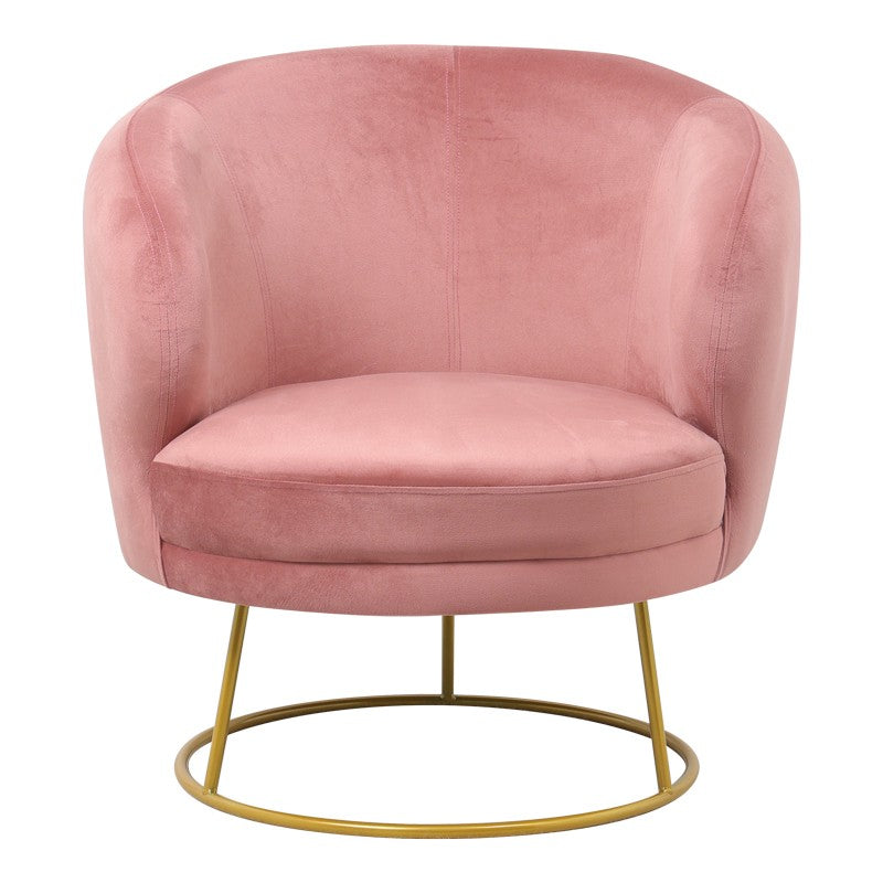 Fauteuil Rony velours pomme pourrie-pied métal doré 78x75x82cm