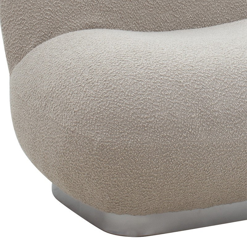 Fauteuil Rosalie tissu boucle beige-argent 83x80x79cm