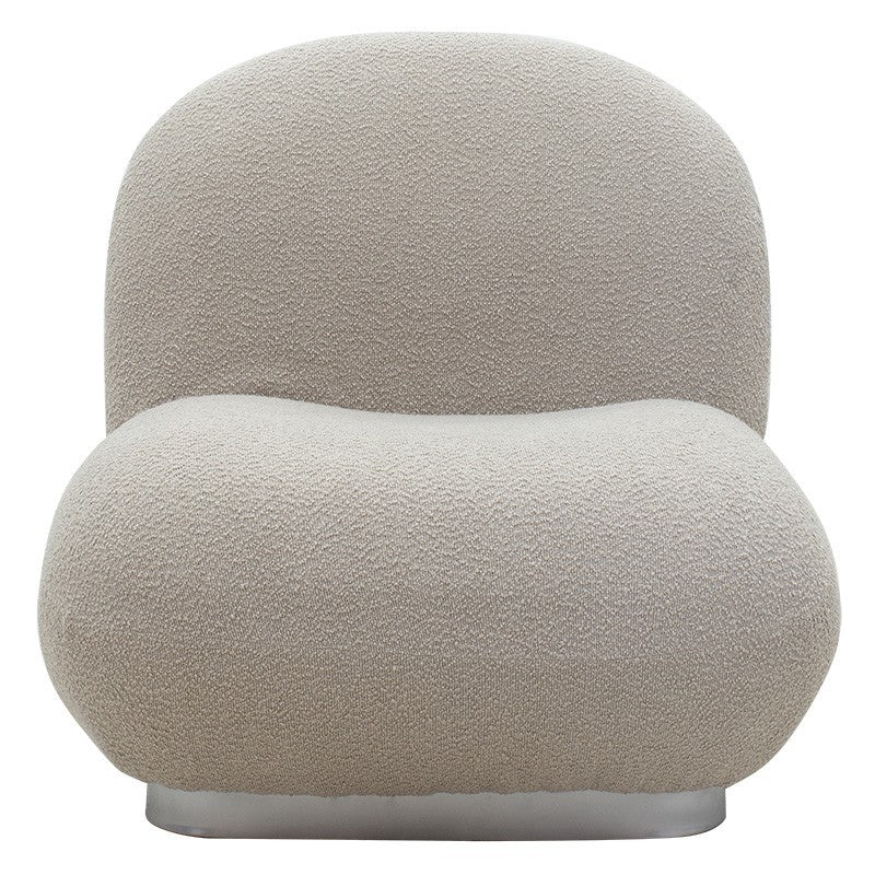 Fauteuil Rosalie tissu boucle beige-argent 83x80x79cm