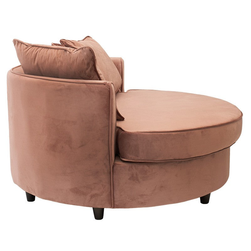 Fauteuil-canapé pakoworld canapé rond en velours orange 123x120x85cm