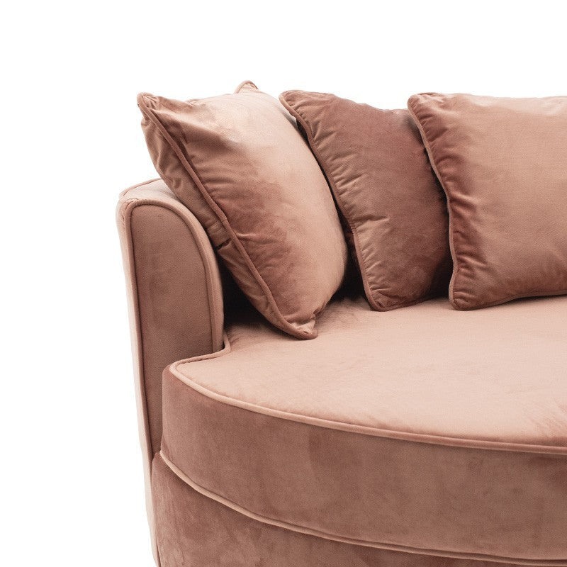 Fauteuil-canapé pakoworld canapé rond en velours orange 123x120x85cm