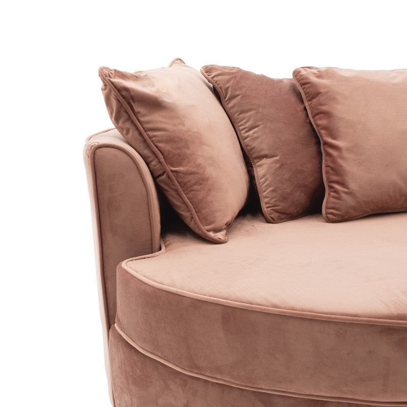 Fauteuil-canapé pakoworld canapé rond en velours orange 123x120x85cm