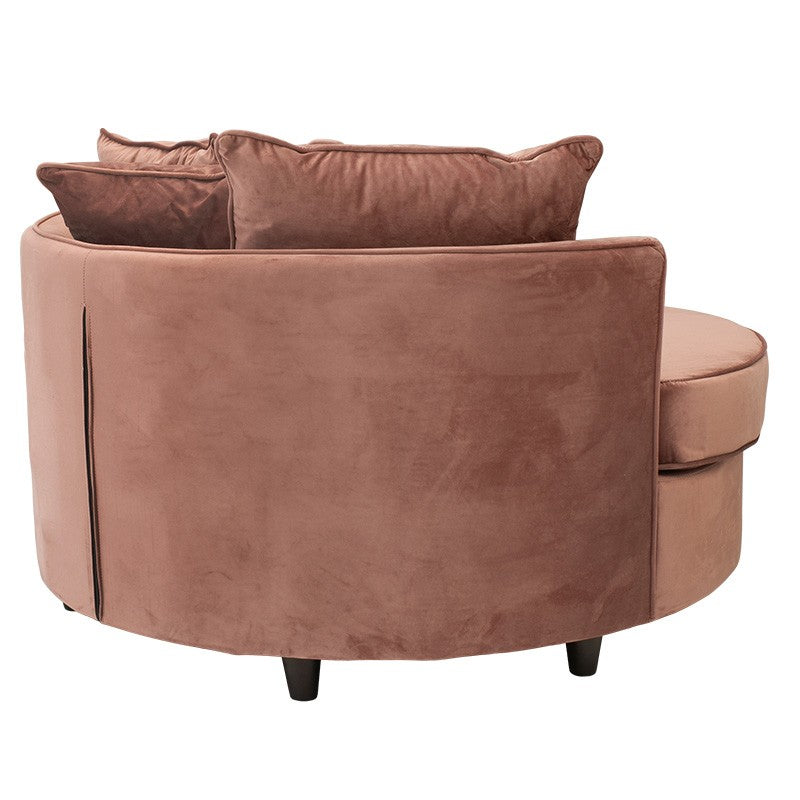 Fauteuil-canapé pakoworld canapé rond en velours orange 123x120x85cm