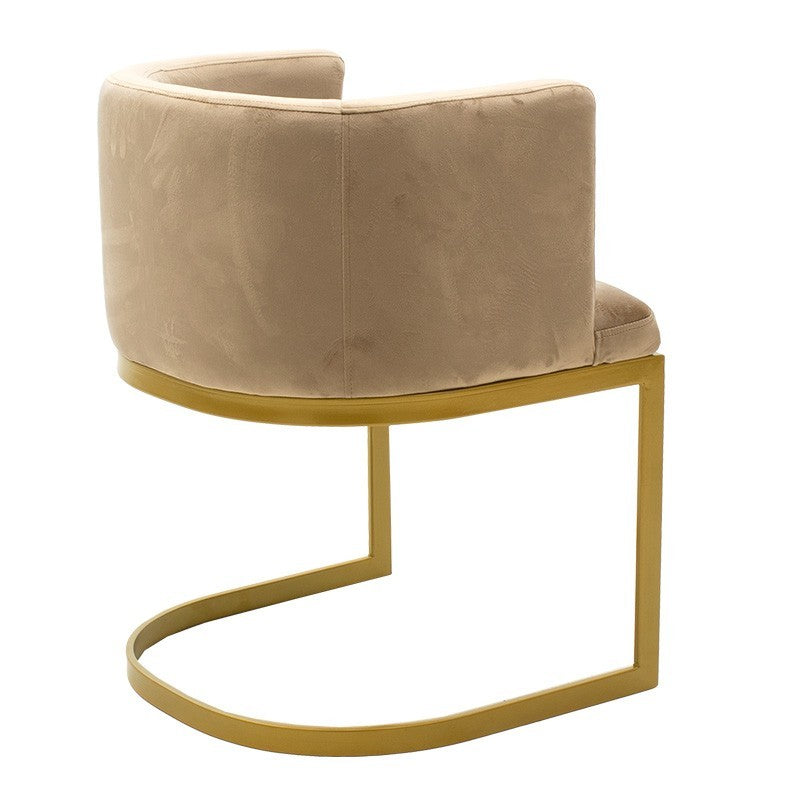 Fauteuil Viv en velours beige - métal doré