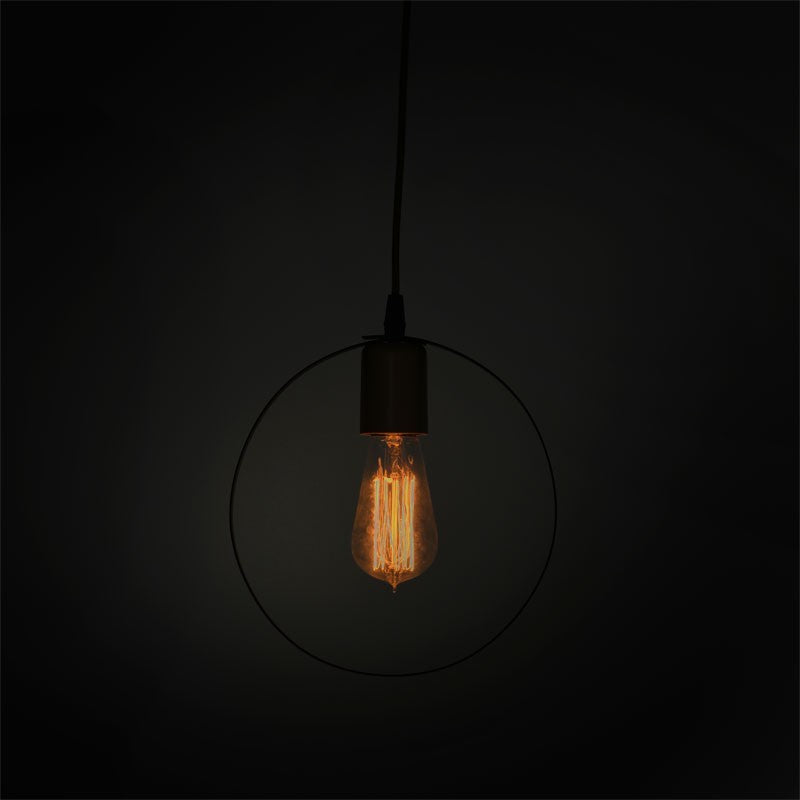 Plafonnier suspension luminaire Florian E27 noir-or D23x66cm