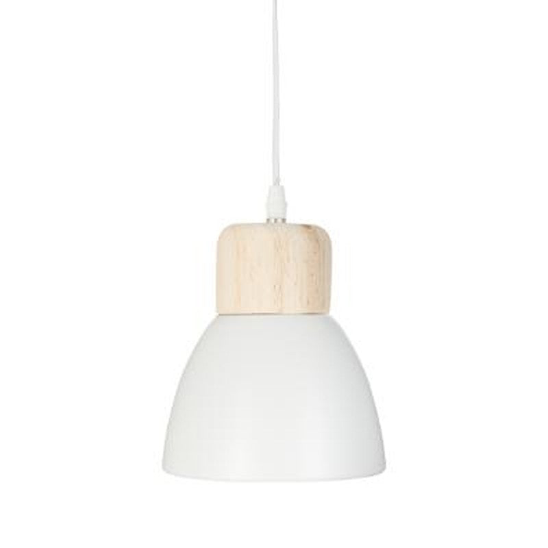 Plafonnier suspension luminaire Å14 en coloris blanc-naturel D15x99cm