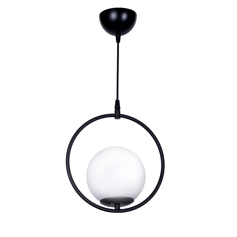Plafonnier suspension luminaire Elias E27 noir-blanc D25x56cm