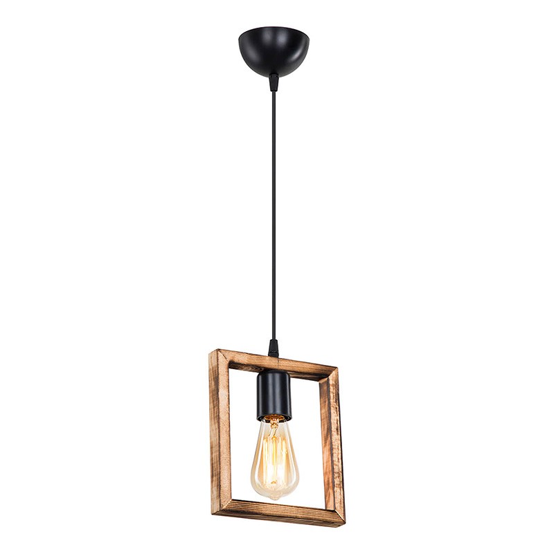 Plafonnier suspension luminaire Å27 noyer 18,5x3x24cm