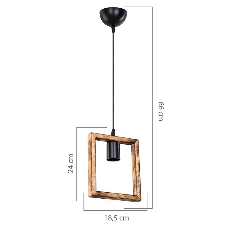 Plafonnier suspension luminaire Å27 noyer 18,5x3x24cm