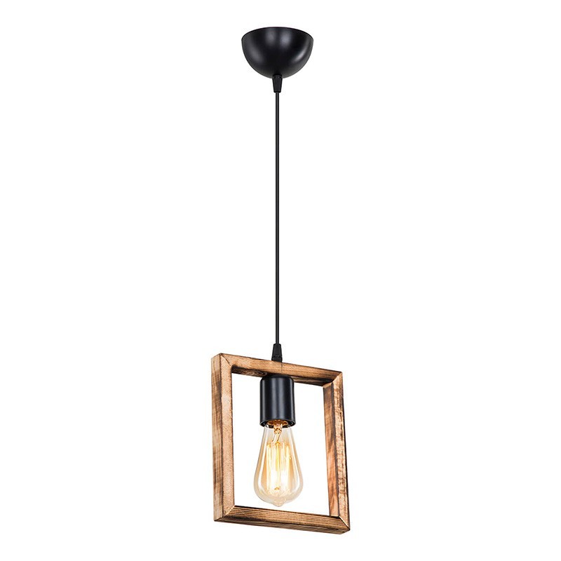 Plafonnier suspension luminaire Å27 noyer 18,5x3x24cm