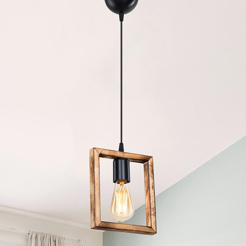Plafonnier suspension luminaire Å27 noyer 18,5x3x24cm