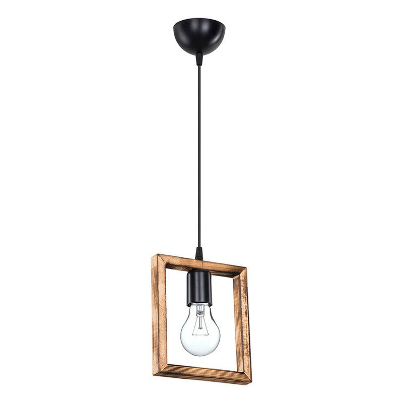 Plafonnier suspension luminaire Å27 noyer 18,5x3x24cm