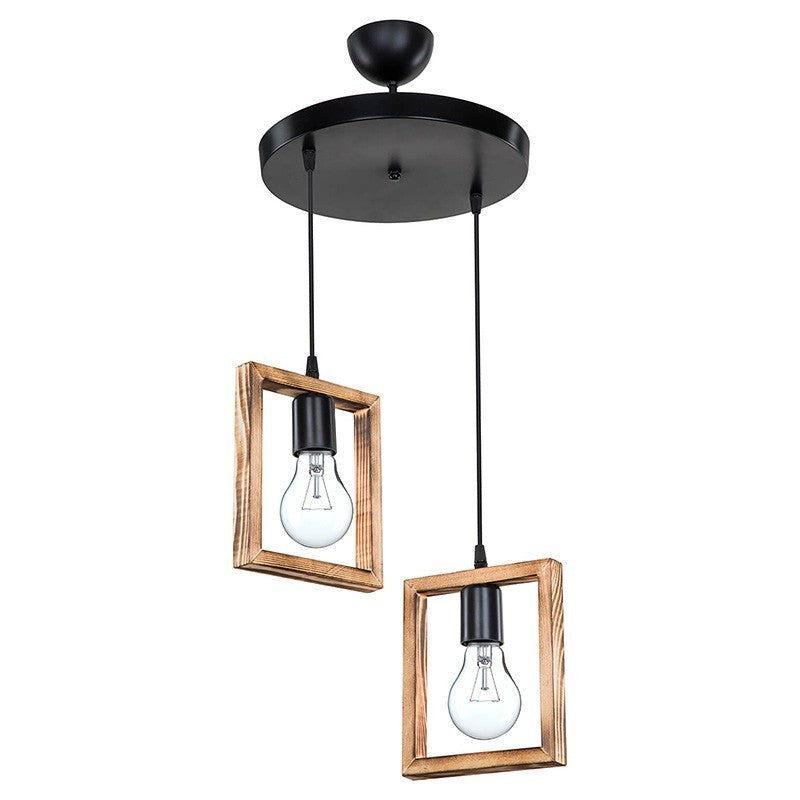 Plafonnier suspension luminaire Å27 noyer D43x83cm
