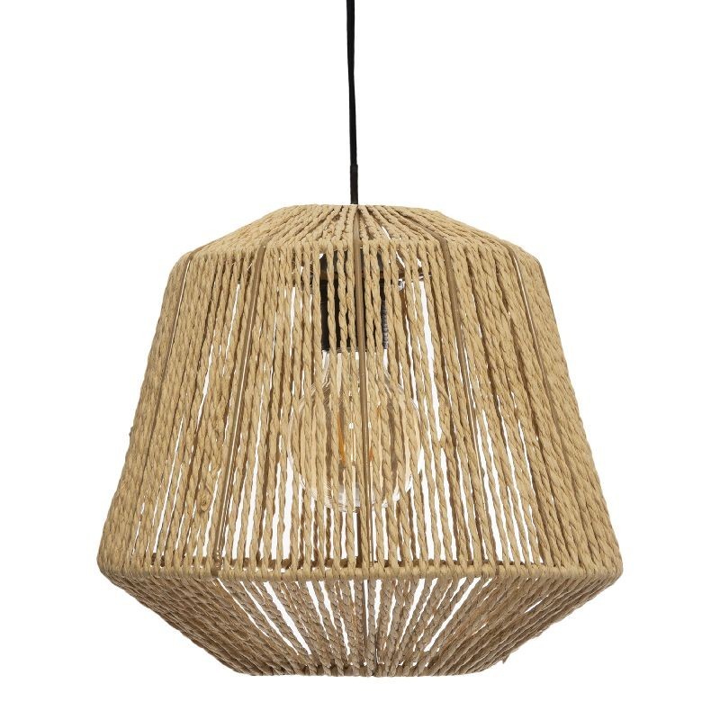 Plafonnier suspension luminaire Jily E27 naturel D29x117cm