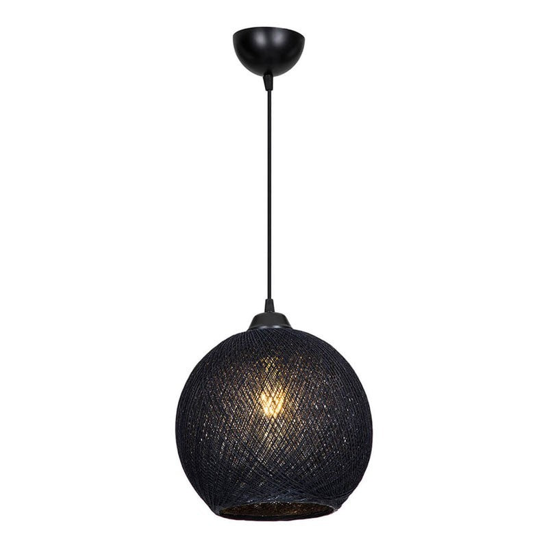 Plafonnier suspension luminaire Leshia Å27 noir D26x26cm