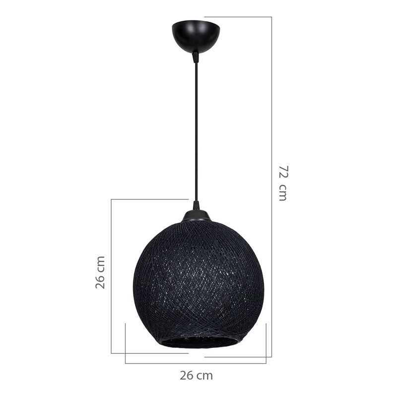 Plafonnier suspension luminaire Leshia Å27 noir D26x26cm