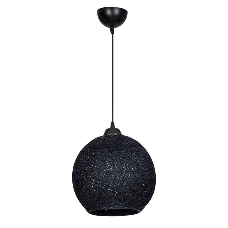 Plafonnier suspension luminaire Leshia Å27 noir D26x26cm