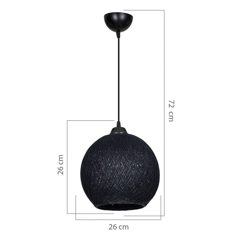 Plafonnier suspension luminaire Leshia Å27 noir D26x26cm
