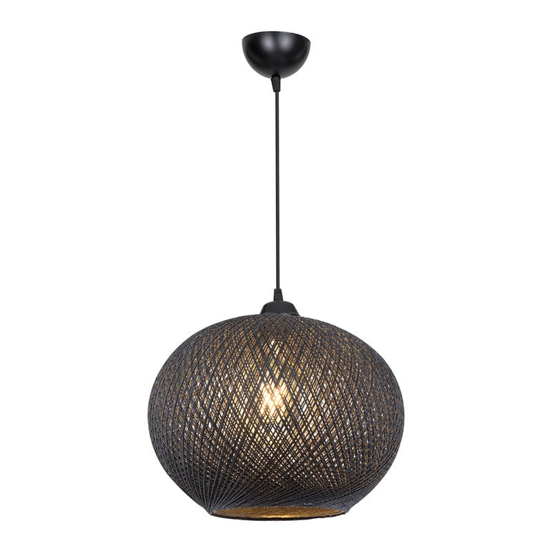 Plafonnier suspension luminaire Å27 noir D38x75cm