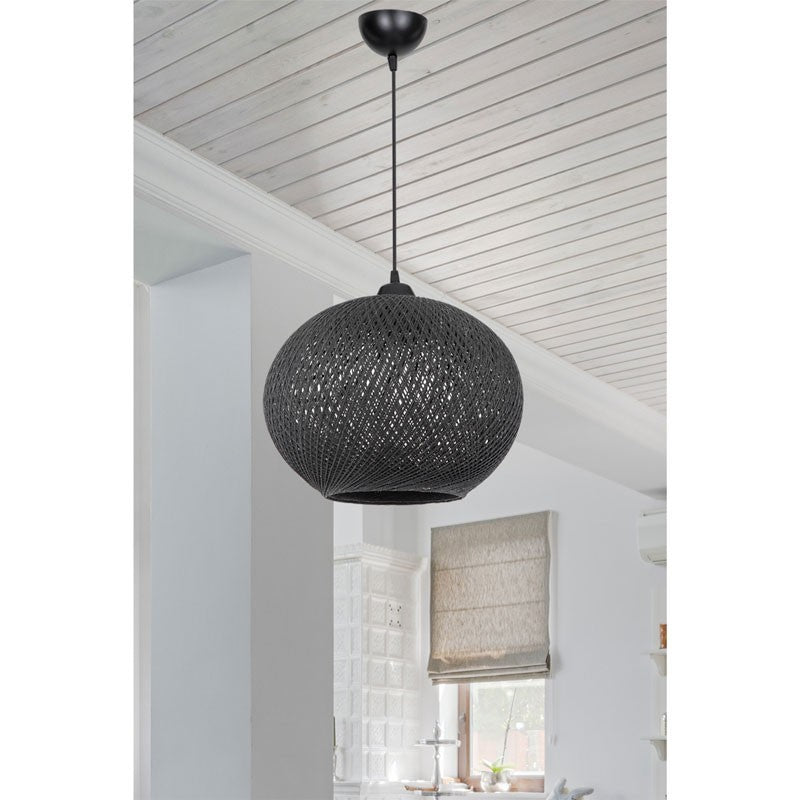 Plafonnier suspension luminaire Å27 noir D38x75cm
