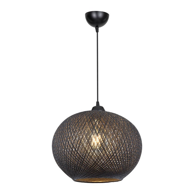 Plafonnier suspension luminaire Å27 noir D38x75cm