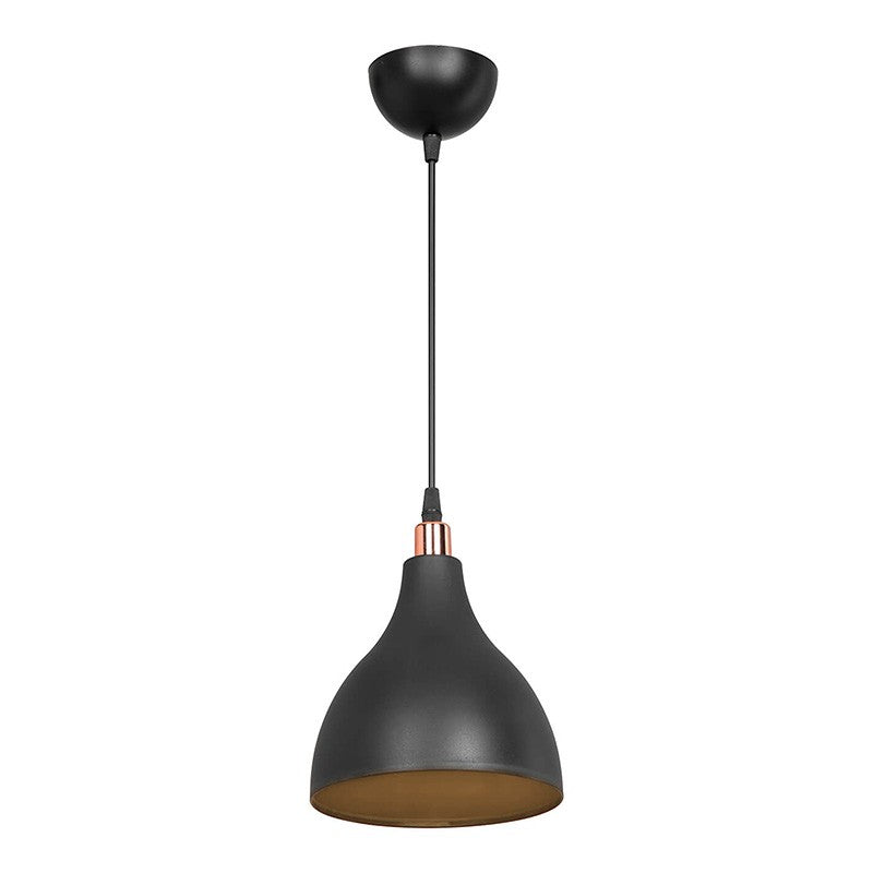 Plafonnier suspension luminaire Lofty Å27 noir D18x56cm