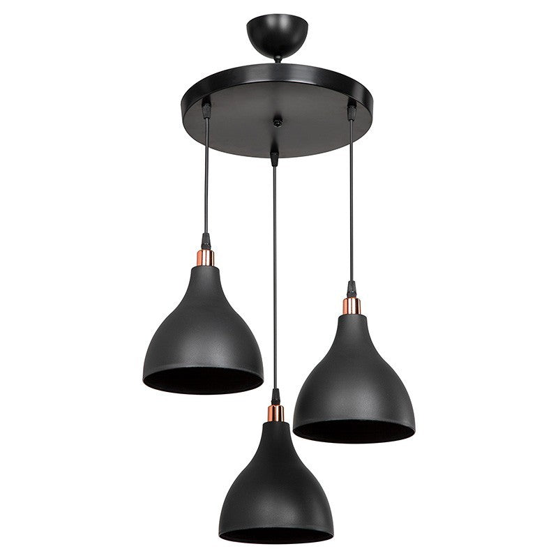 Plafonnier suspension luminaire Lofty Å27 noir D40x80cm