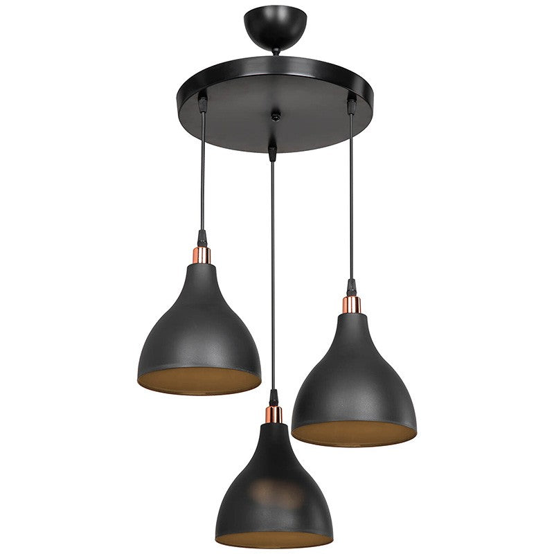 Plafonnier suspension luminaire Lofty Å27 noir D40x80cm