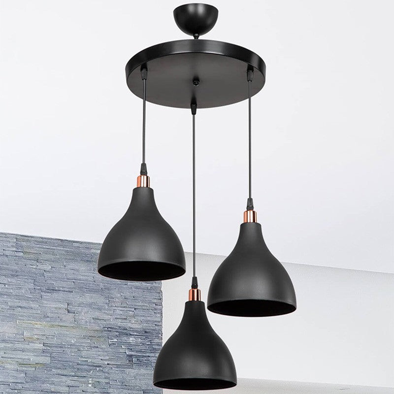 Plafonnier suspension luminaire Lofty Å27 noir D40x80cm