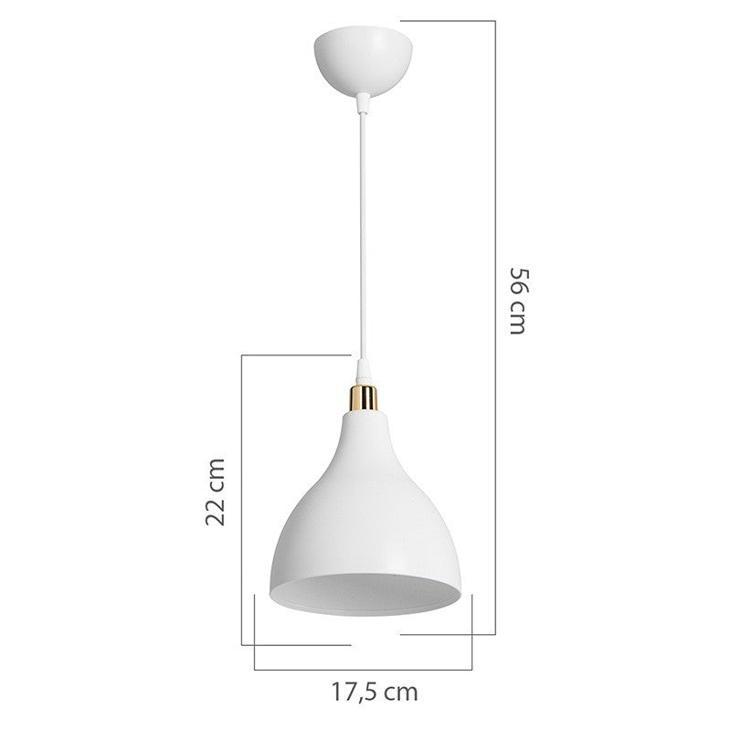 Plafonnier suspension luminaire Å27 blanc D18x56cm
