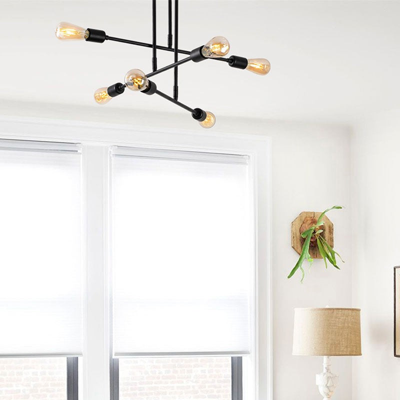 Plafonnier suspension luminaire Å27 en coloris noir D75x50cm