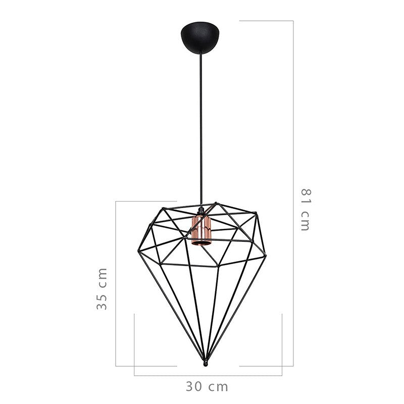 Plafonnier suspension luminaire Å27 métal noir D30x35cm