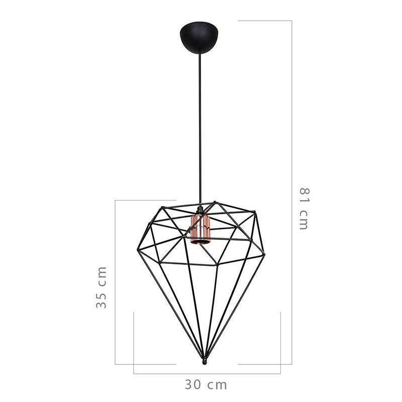 Plafonnier suspension luminaire Å27 métal noir D30x35cm