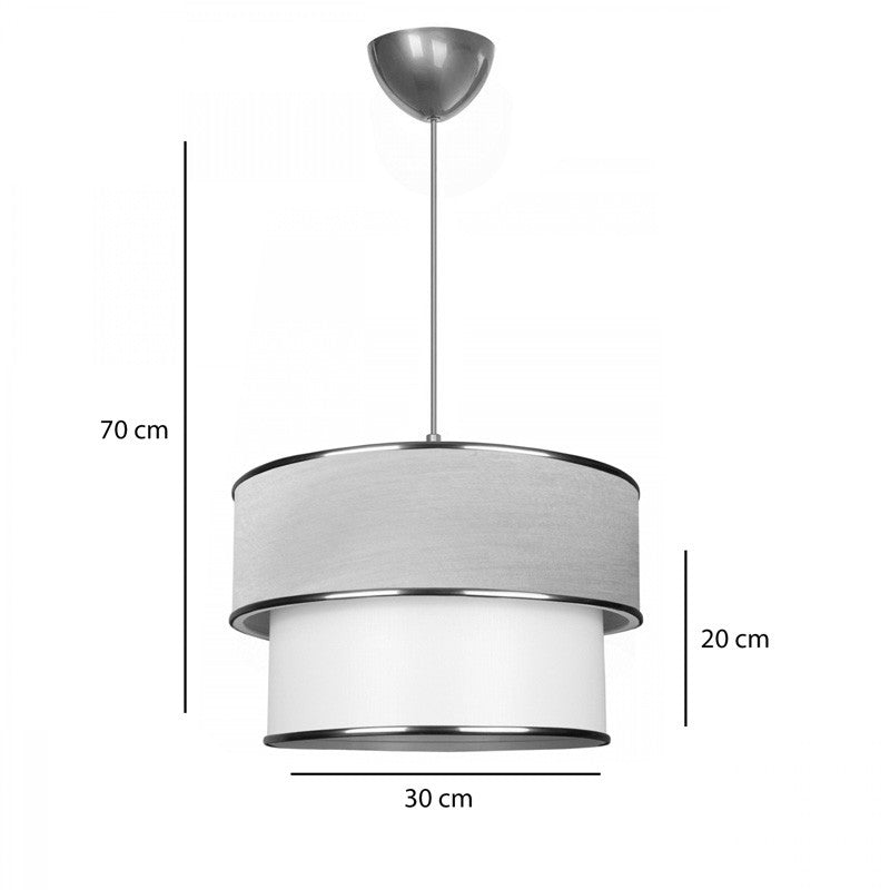 Plafonnier suspension luminaire E27 écru-doré D30x20cm