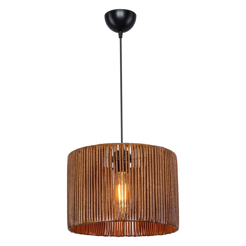 Plafonnier suspension luminaire Å27 marron D30.5x20cm