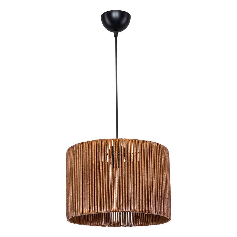 Plafonnier suspension luminaire Å27 marron D30.5x20cm