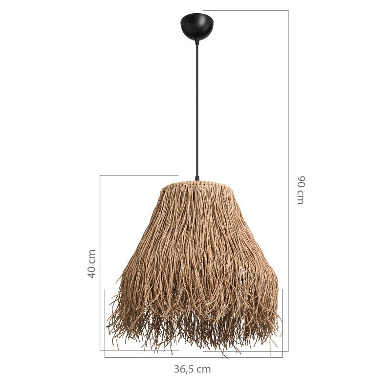 Plafonnier suspension luminaire Å27 marron D36.5x90cm