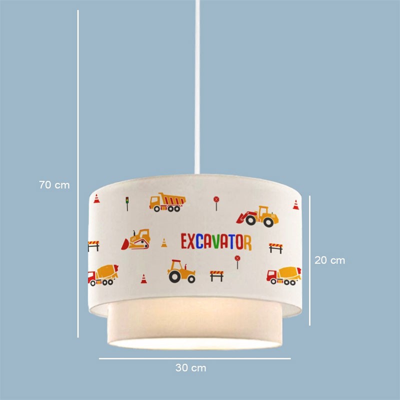 Plafonnier suspension luminaire Fersa ivoire-naturel D30x20cm