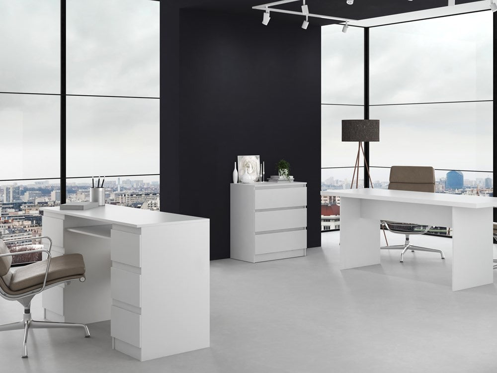Commode 3 tiroirs 75x40x70 cm blanche