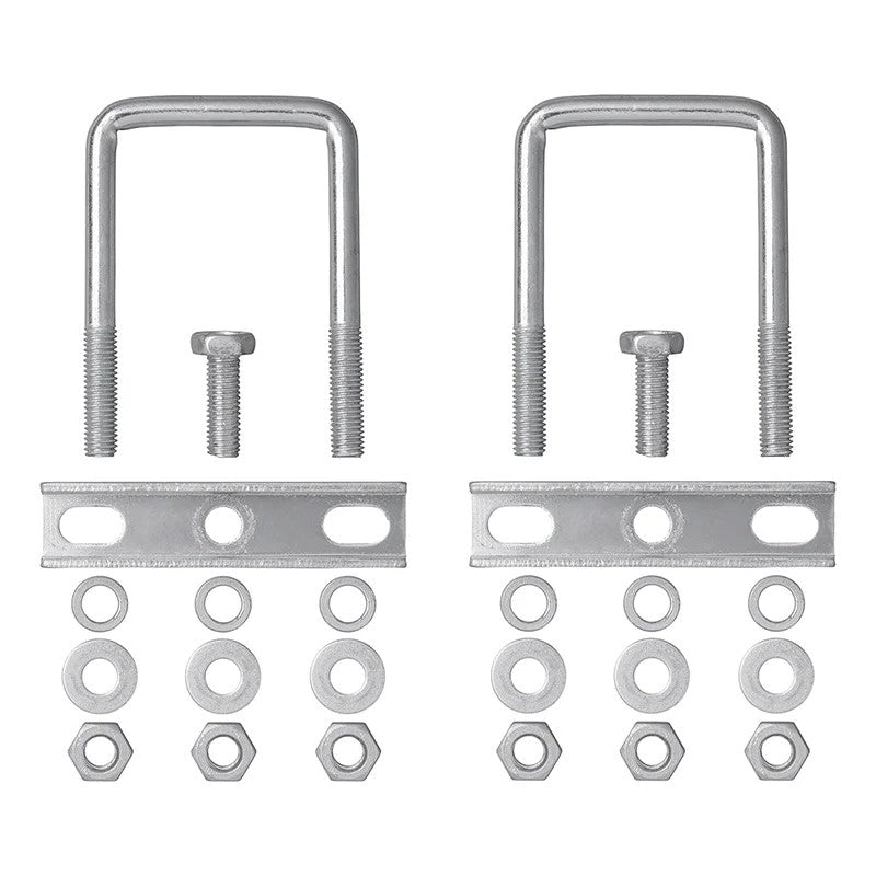 Etrier de fixation en U carré 60mm pour collier roue jockey - jeu de 2 pièces