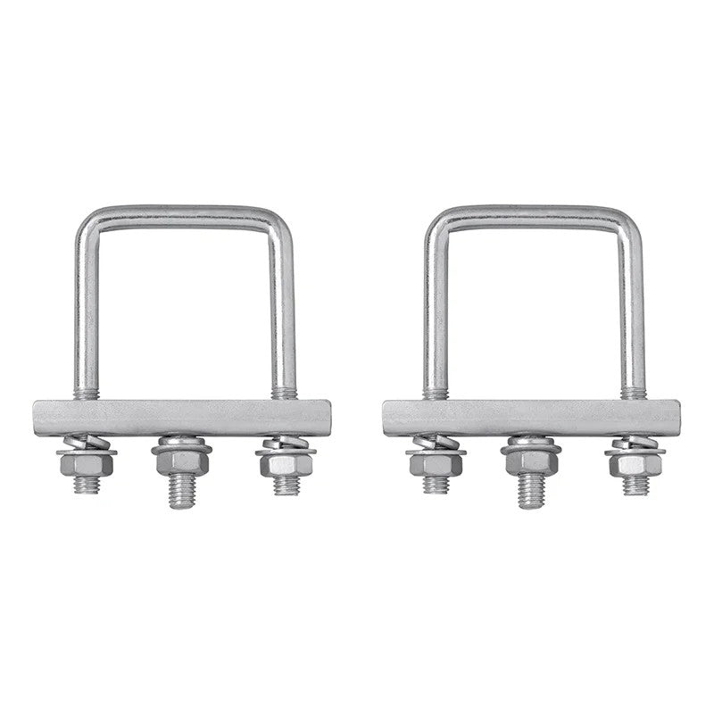 Etrier de fixation en U carré 60mm pour collier roue jockey - jeu de 2 pièces