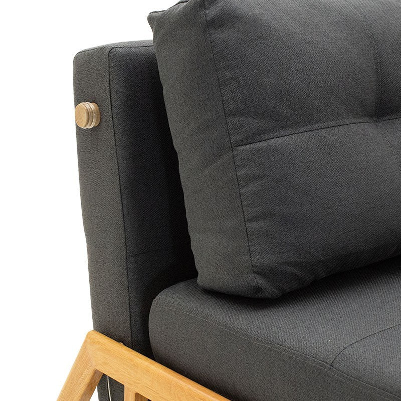 Fauteuil-lit Fancy avec tissu anthracite 95x98x70cm