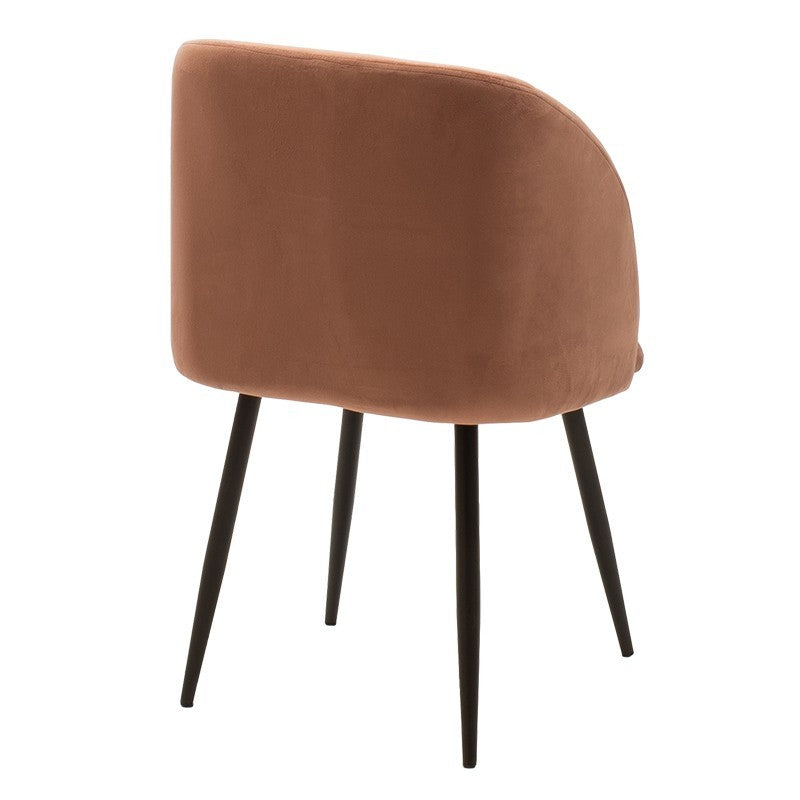 Fauteuil chaise Oasis velours Orange - pieds noirs