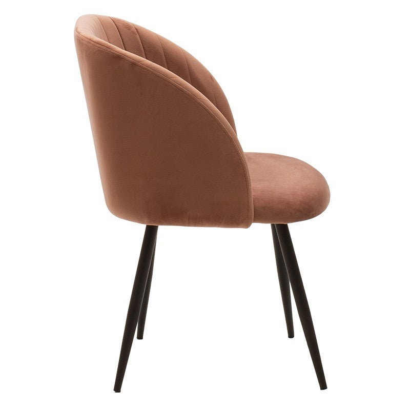 Fauteuil chaise Oasis velours Orange - pieds noirs
