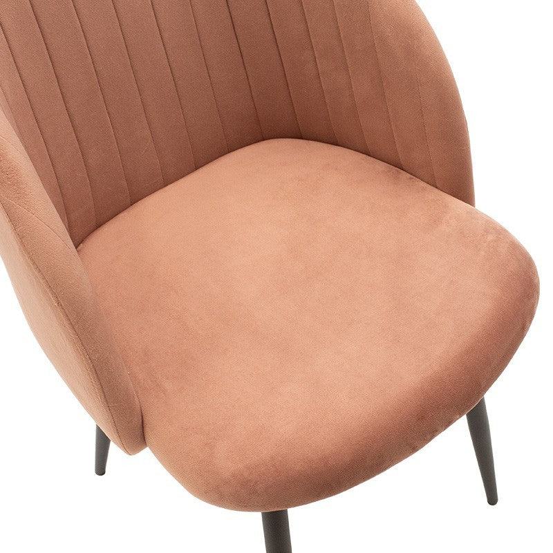 Fauteuil chaise Oasis velours Orange - pieds noirs