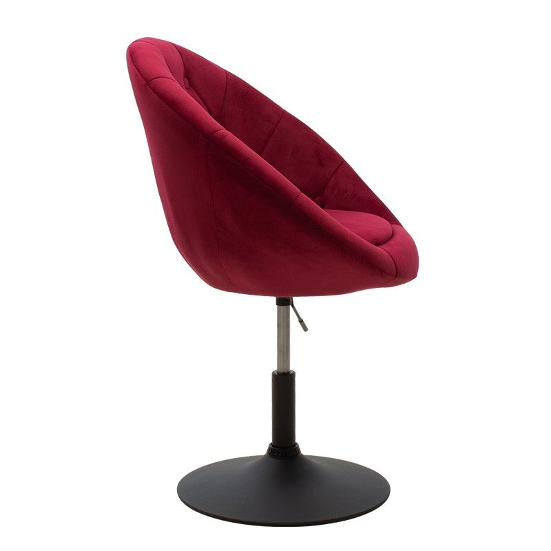 Fauteuil relevable Ivy velours couleur bordeaux-noir 68x56x82-94cm