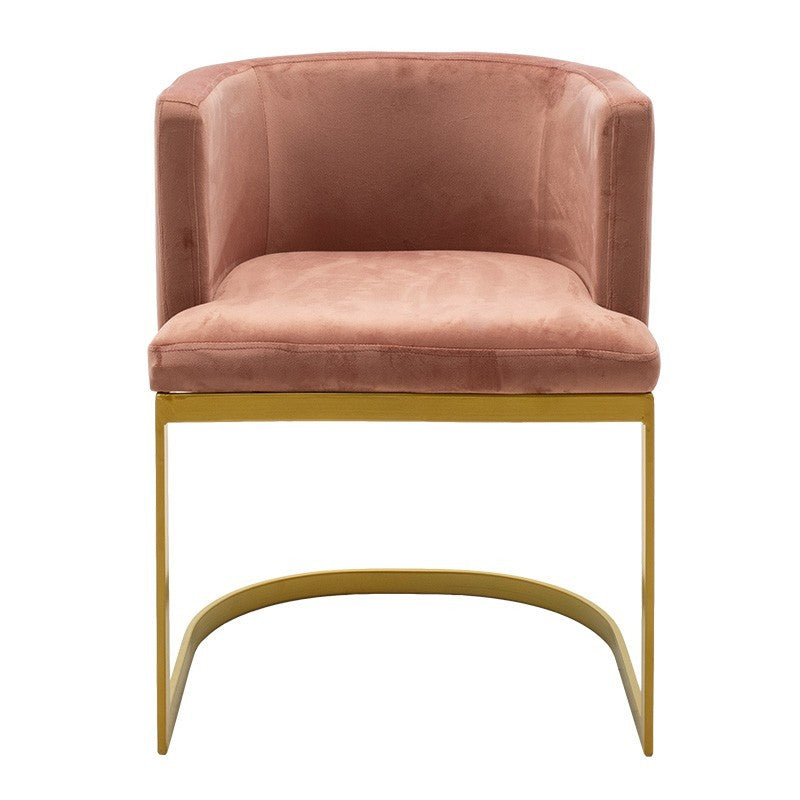 Fauteuil Viv en velours pomme pourrie - métal doré